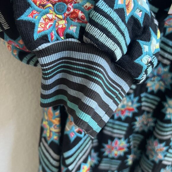 Johnny Was NWT Chelsea Midi Bomber Jacket Embroidered Duster Coat Sz S Oversized - Picture 5 of 6